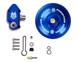 Ford Excursion Fuel Pressure Regulator - Sinister Diesel - Blue Spring Cap Kit - Sinister Blue - `03-`07
